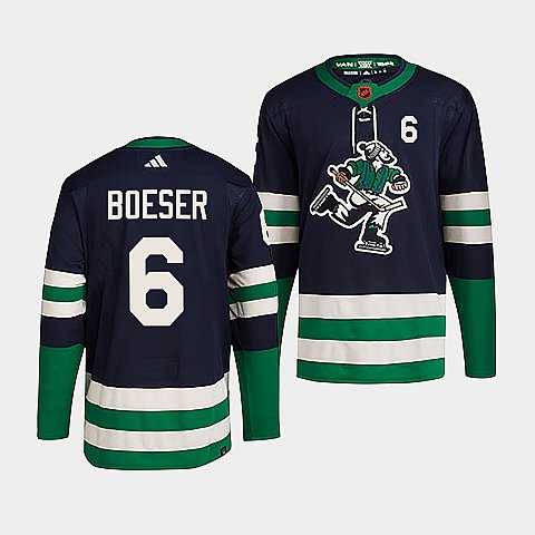 Men%27s Vancouver Canucks #6 Brock Boeser Navy 2022 Reverse Retro Stitched Jersey Dzhi->vancouver canucks->NHL Jersey